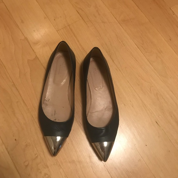 Jcrew Viv metal cap toe flats charcoal - Picture 2 of 4